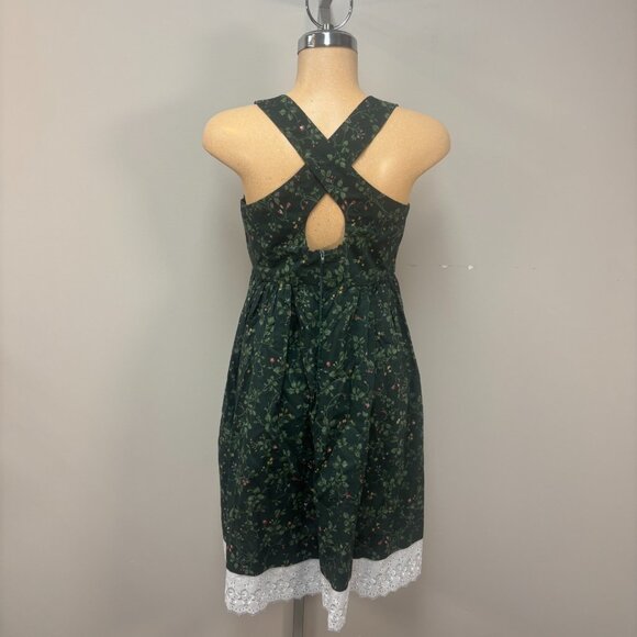 Vintage Handmade Dress Cotton Poplin Floral Babydoll Square Neck Wide Strap Shor - Picture 2 of 12